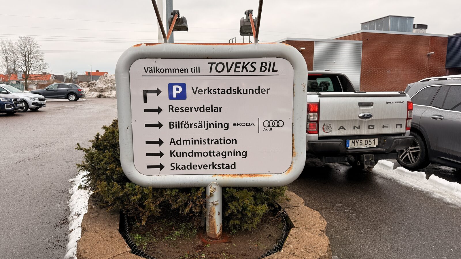 Vägvisningsskylt, Toveks Bil, Skaraborg